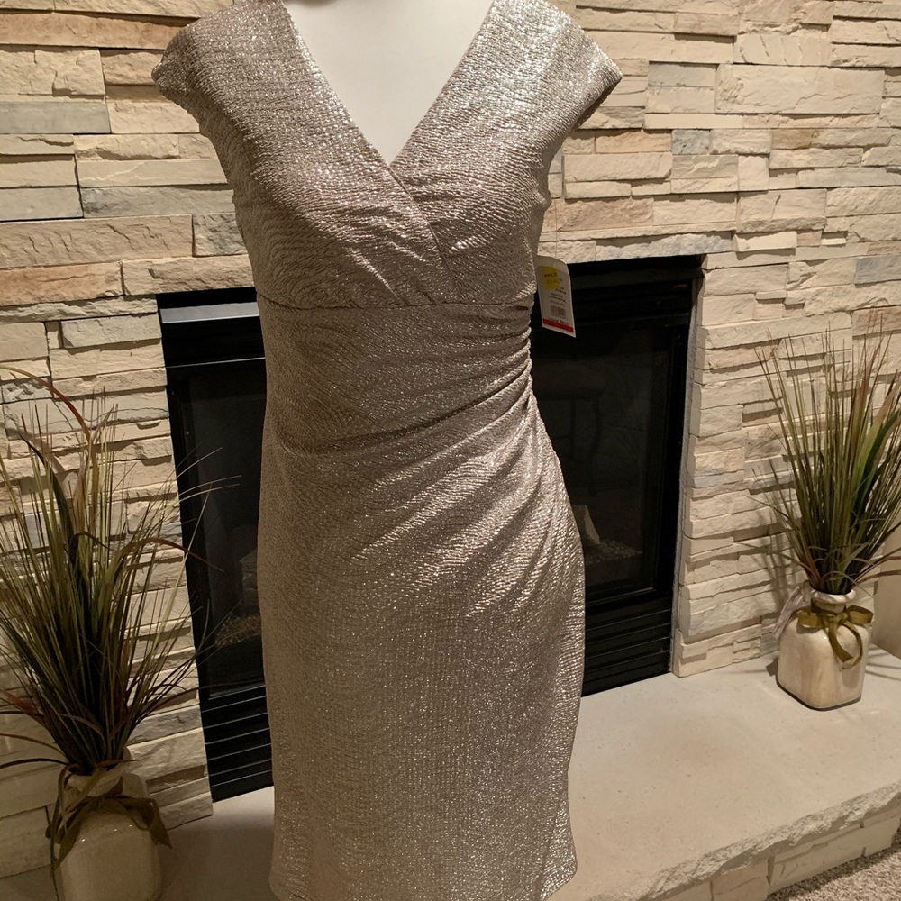 Gold shimmer cocktail dress